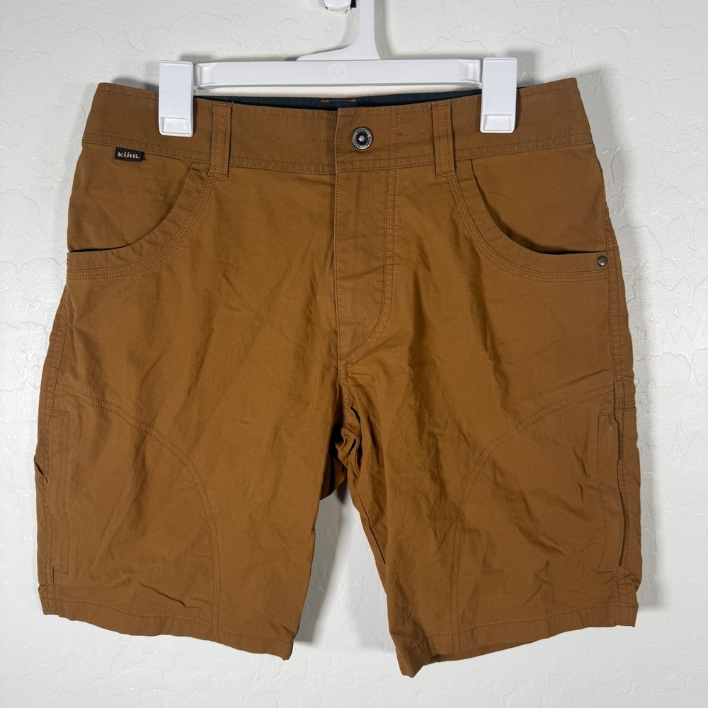 Kuhl Shorts Mens 32 Brown Ramblr Outdoor Hiking Vintage Patina Dye 10" inseam